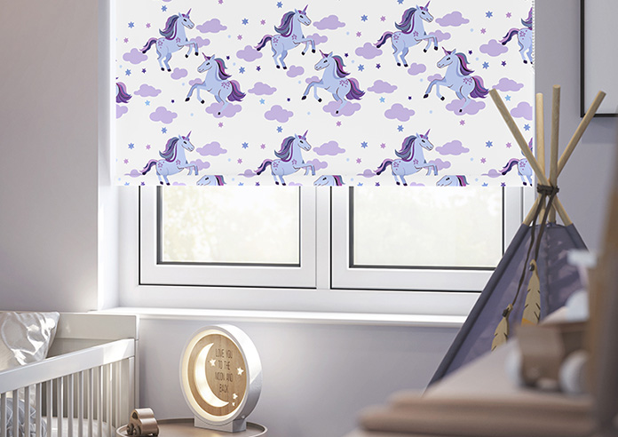 Unicorn Magic, Purple - Twist&Fit Roller Blind - Image 5
